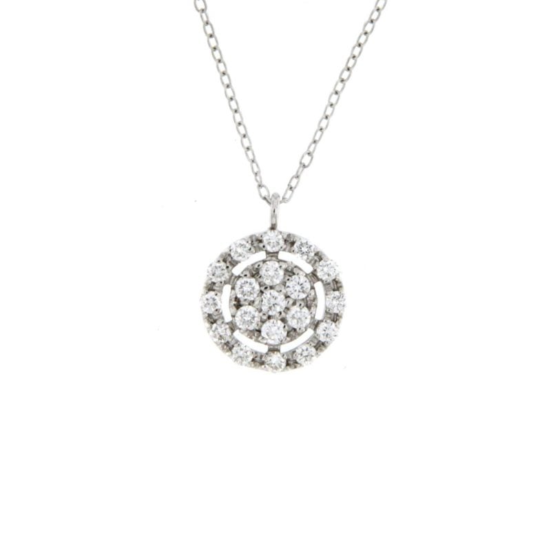 Collana Circles in oro white e brillanti necklace in white gold and diamonds