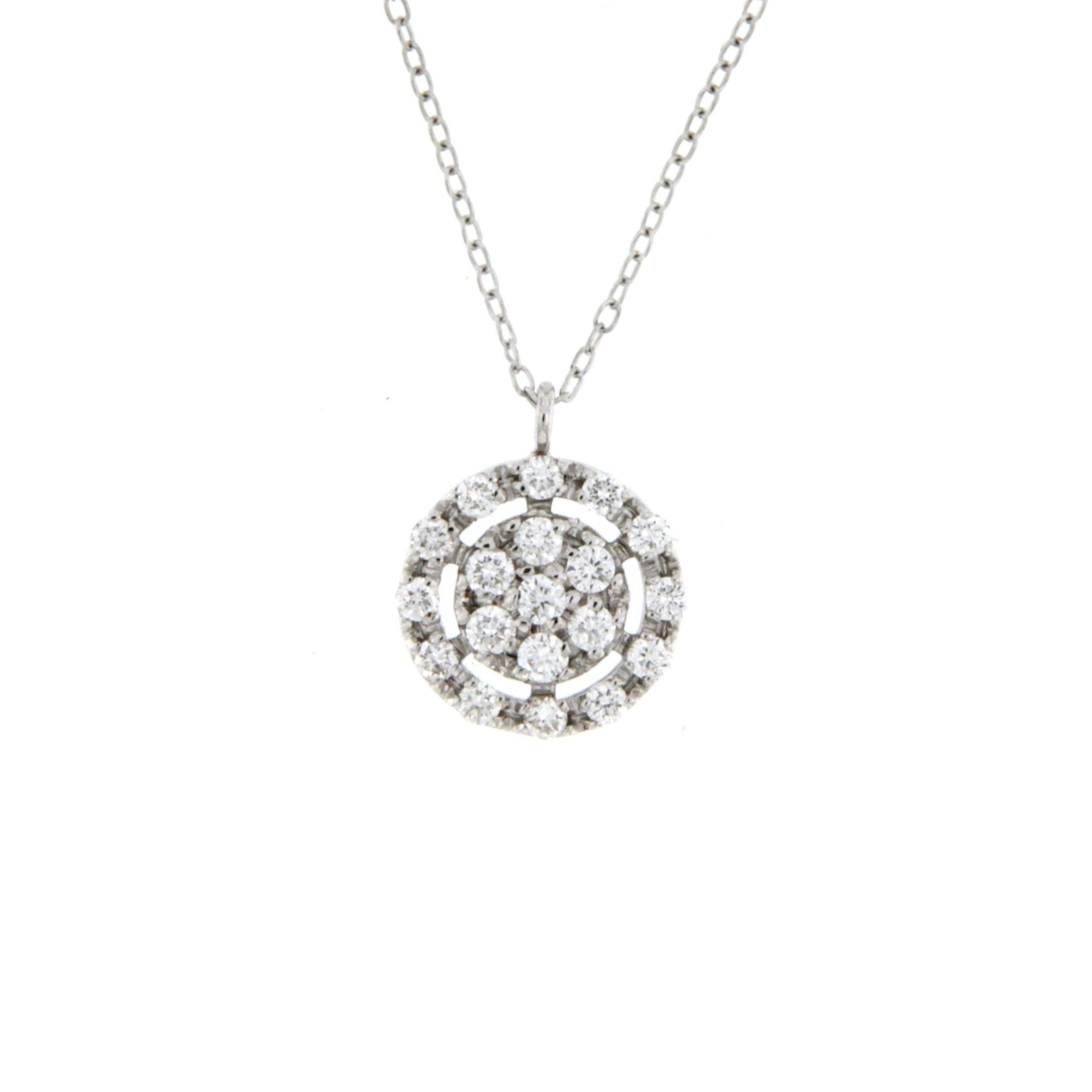 Collana Circles in oro white e brillanti necklace in white gold and diamonds