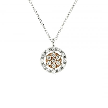 Collana Circles in oro bianco rosa e brillanti