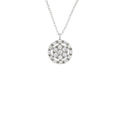 Collana Circles in oro white e brillanti necklace in white gold and diamonds