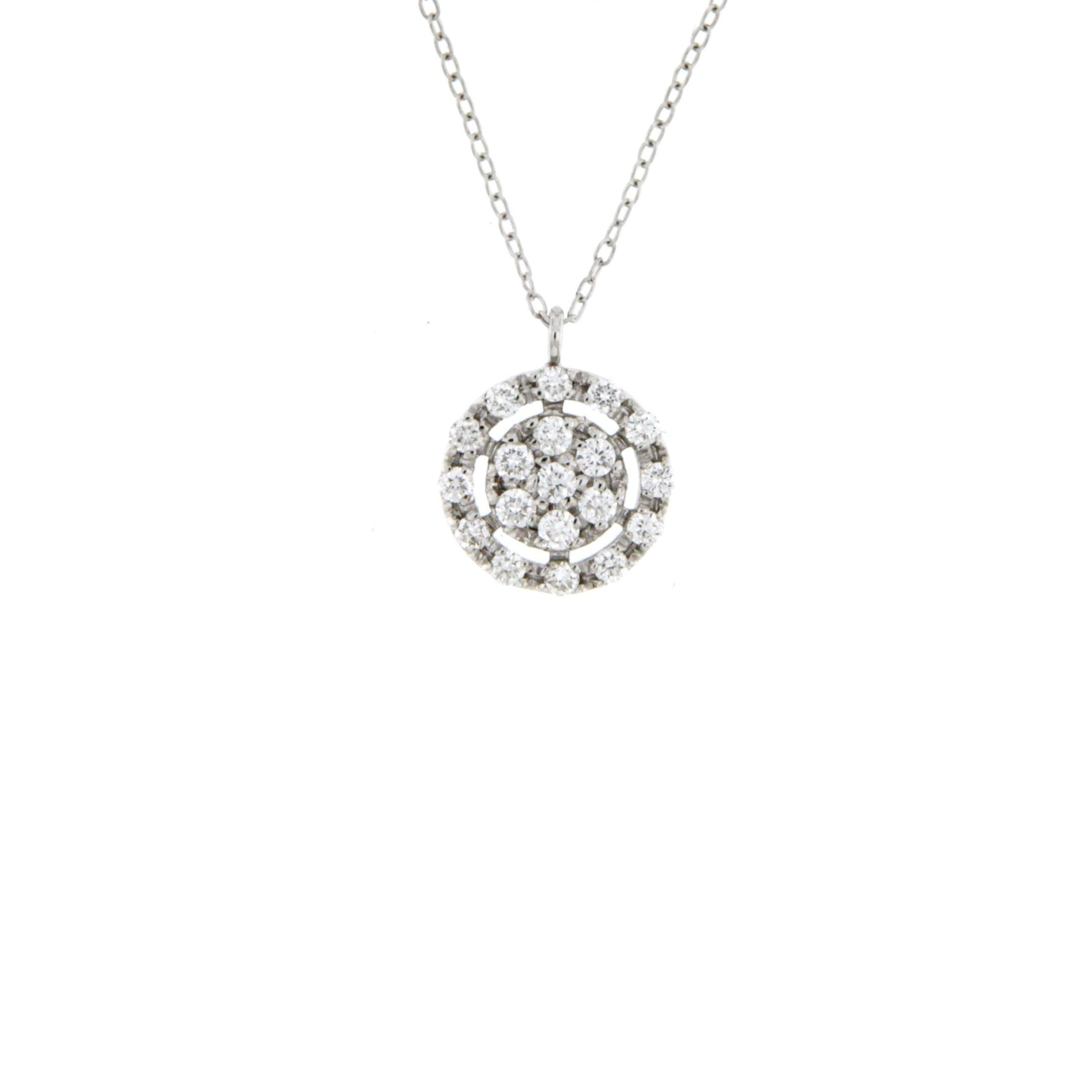 Collana Circles in oro white e brillanti necklace in white gold and diamonds
