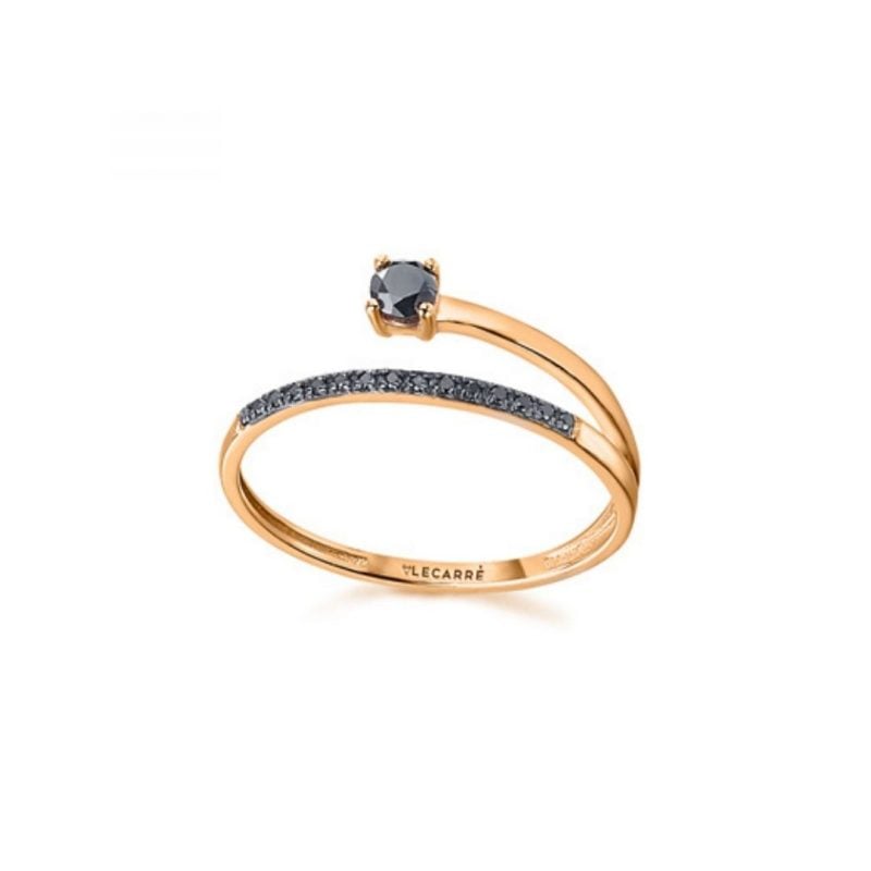 GA096OR.11 LE CARRÈ anello oro rosa diamanti neri ring black diamonds sconto discount