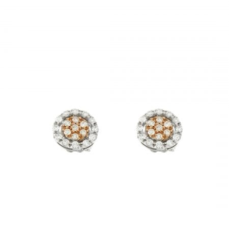 Orecchini Circles in oro rosa oro bianco e brillanti earrings in rose gold and diamonds sconto discount