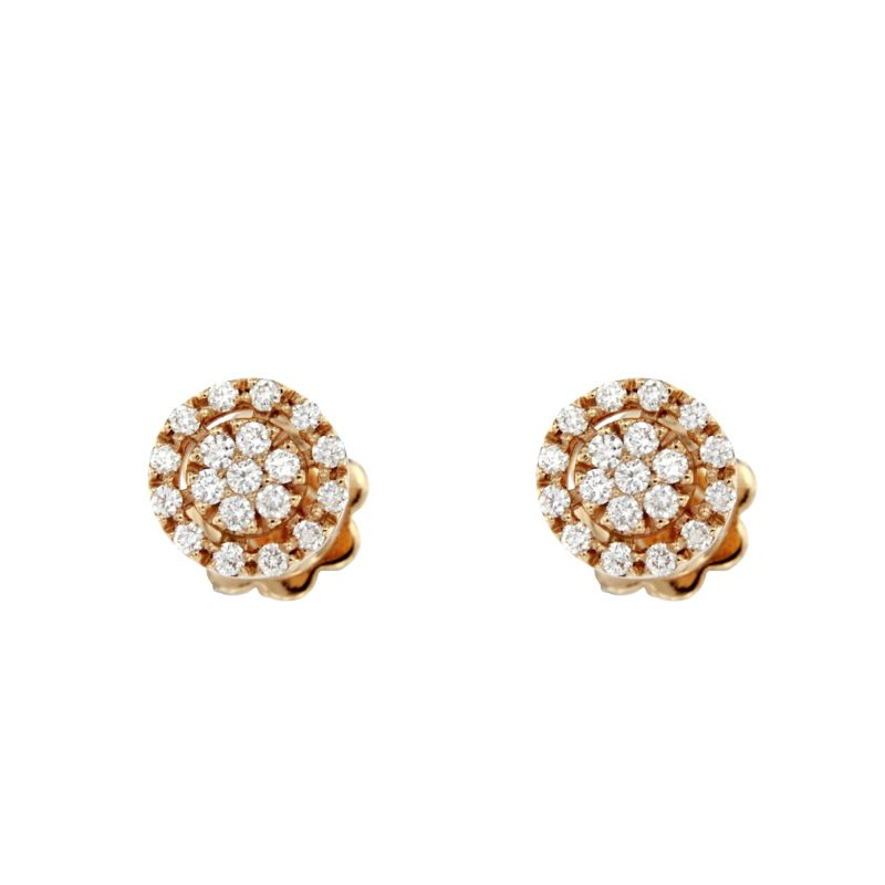 Orecchini Circles in oro rosa e brillanti earrings in rose gold and diamonds sconto discount