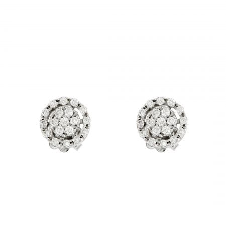 Orecchini Circles in oro bianco e brillanti earrings in white gold and diamonds sconto discount