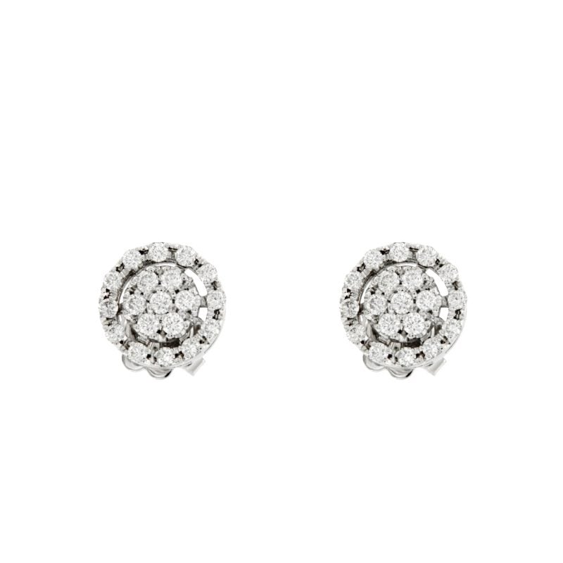 Orecchini Circles in oro bianco e brillanti earrings in white gold and diamonds sconto discount