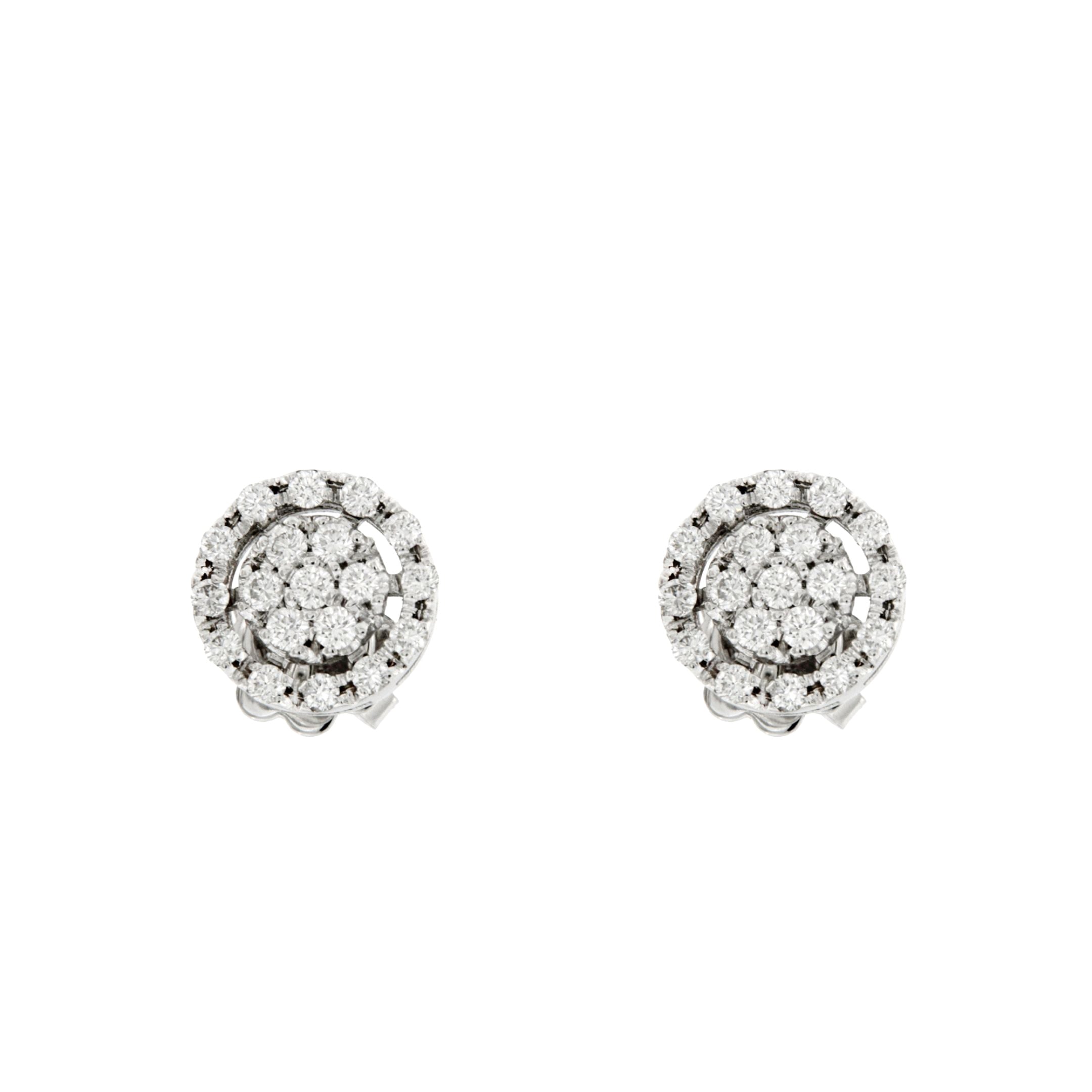 Orecchini Circles in oro bianco e brillanti earrings in white gold and diamonds sconto discount
