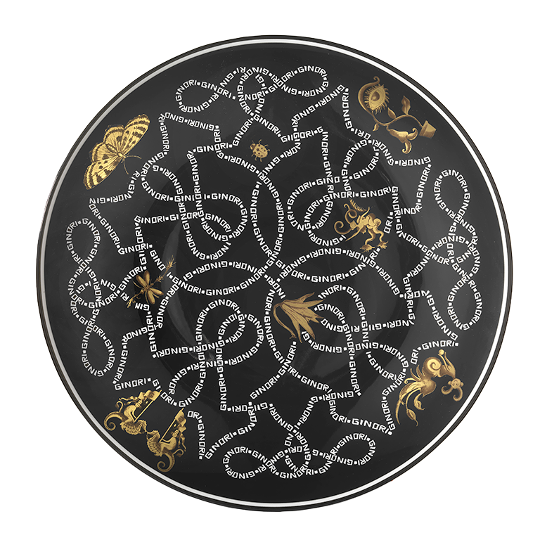 Richard Ginori Piatto SEGNAPOSTO ARCADIA NERO black placeholder sconto disount