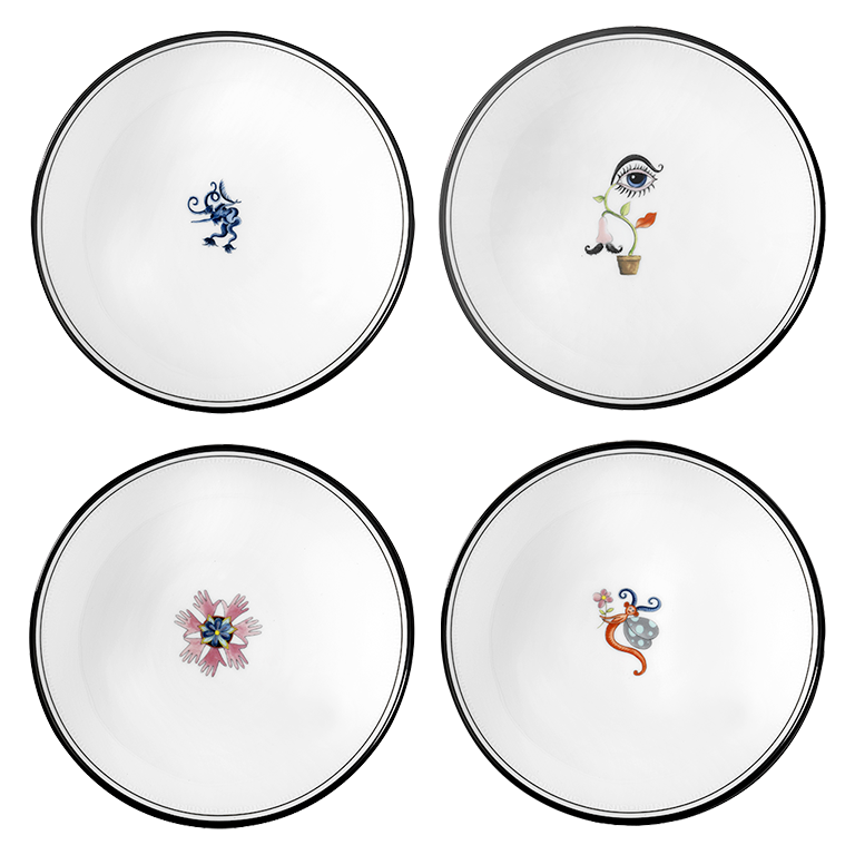 MIX DI 4 COPPETTE ARCADIA richard ginori sconto discount bowls