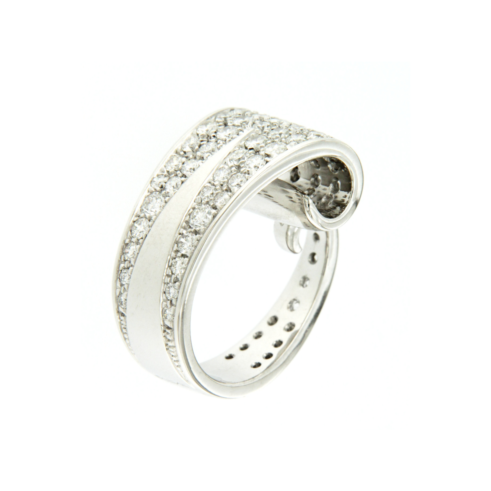 Vintage Scavia white gold ring with brilliants - Image 2