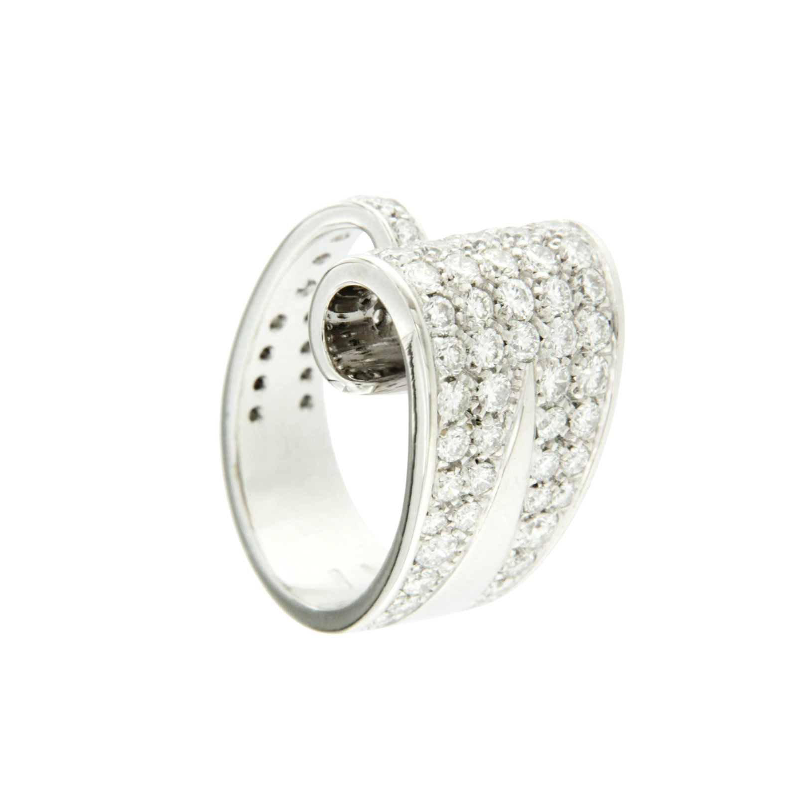 Vintage Scavia white gold ring with brilliants - Image 3