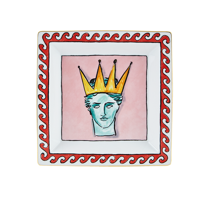 Richard Ginori IL VIAGGIO DI NETTUNO SVUOTATASCHE QUADRATO GRANDE PINK