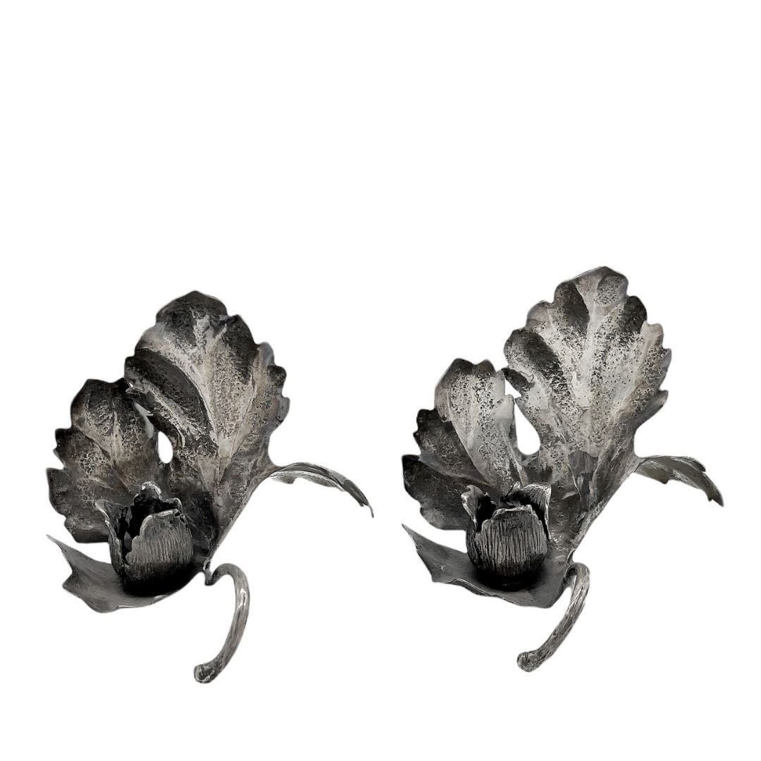 Coppia di candelieri Buccellati in argento 925 Couple of silver 925 Buccellati candlesticks a