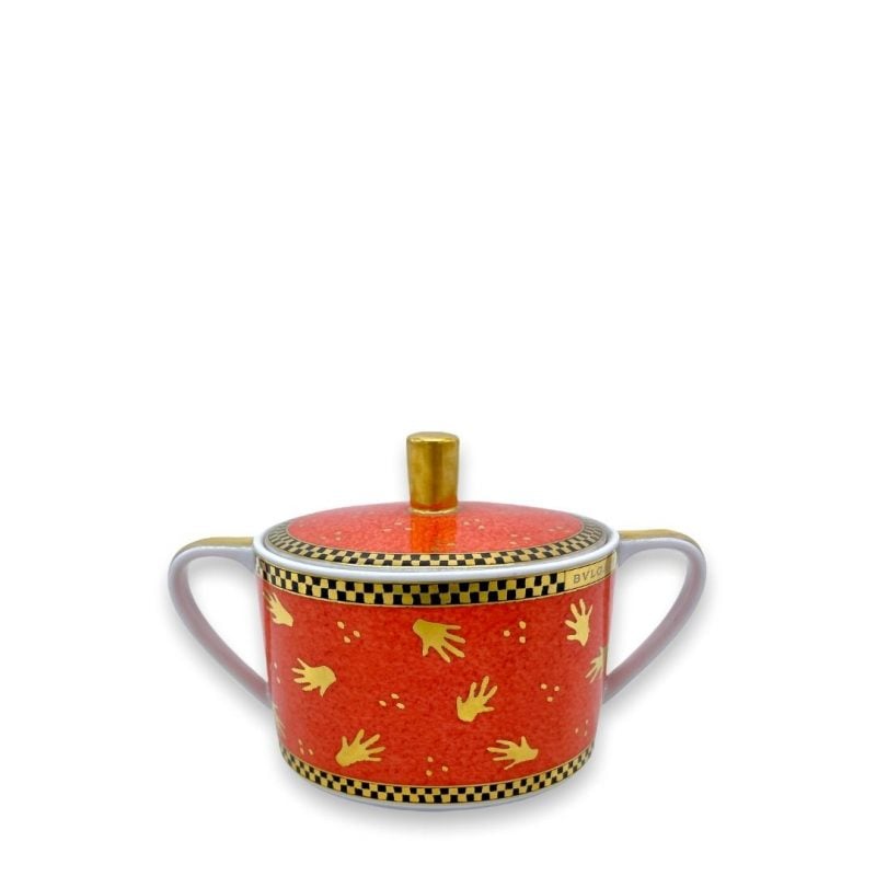 Zuccheriera in porcellana BVLGARI - Rosenthal collezione “mani al vento” Designer Davide Pizzigoni  sugar bowl sconto discount