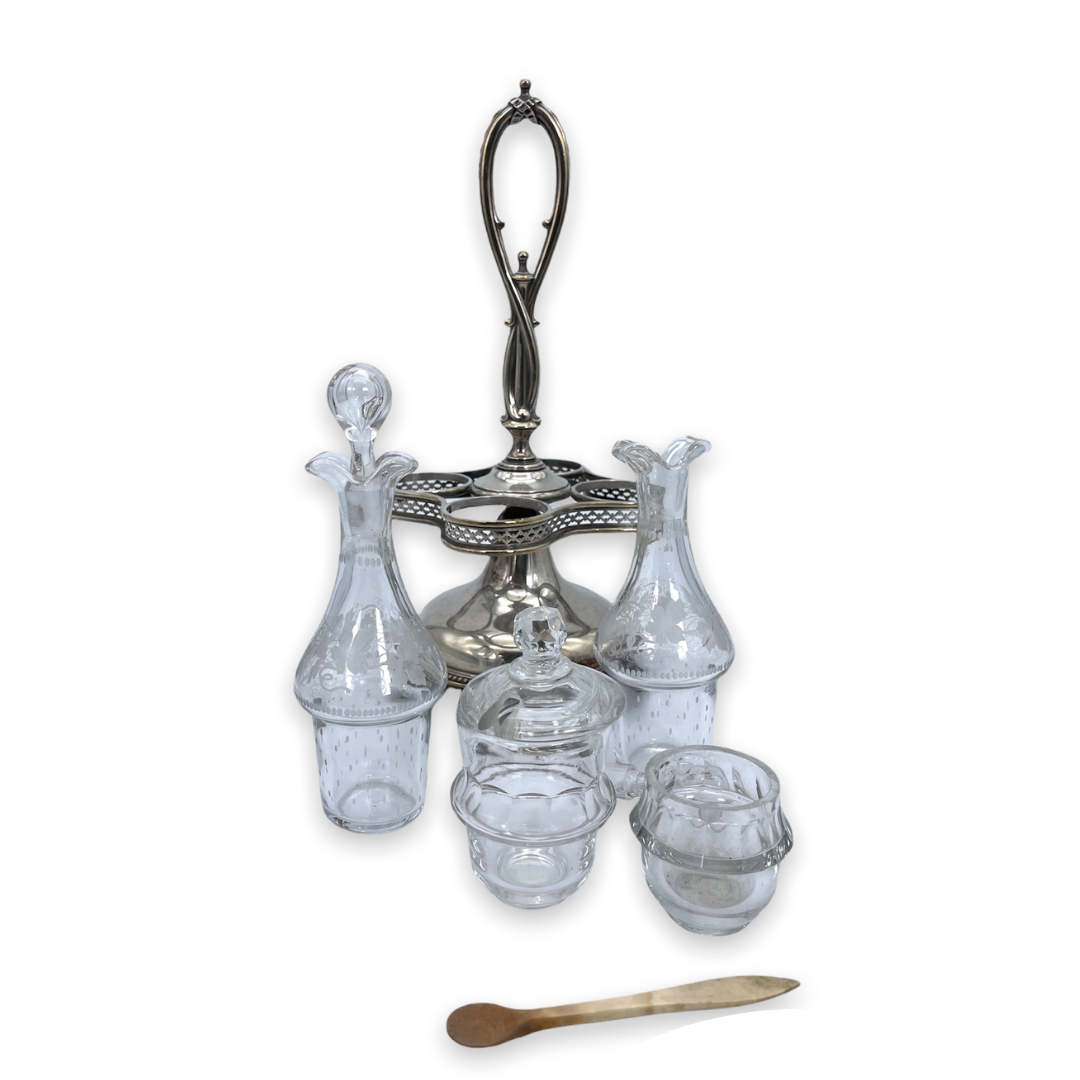 M2775 compostiera in silver plate e vetro, Inghilterra fine 1800- inserire nell'argento antico composter in silver plate and glass sconto discount