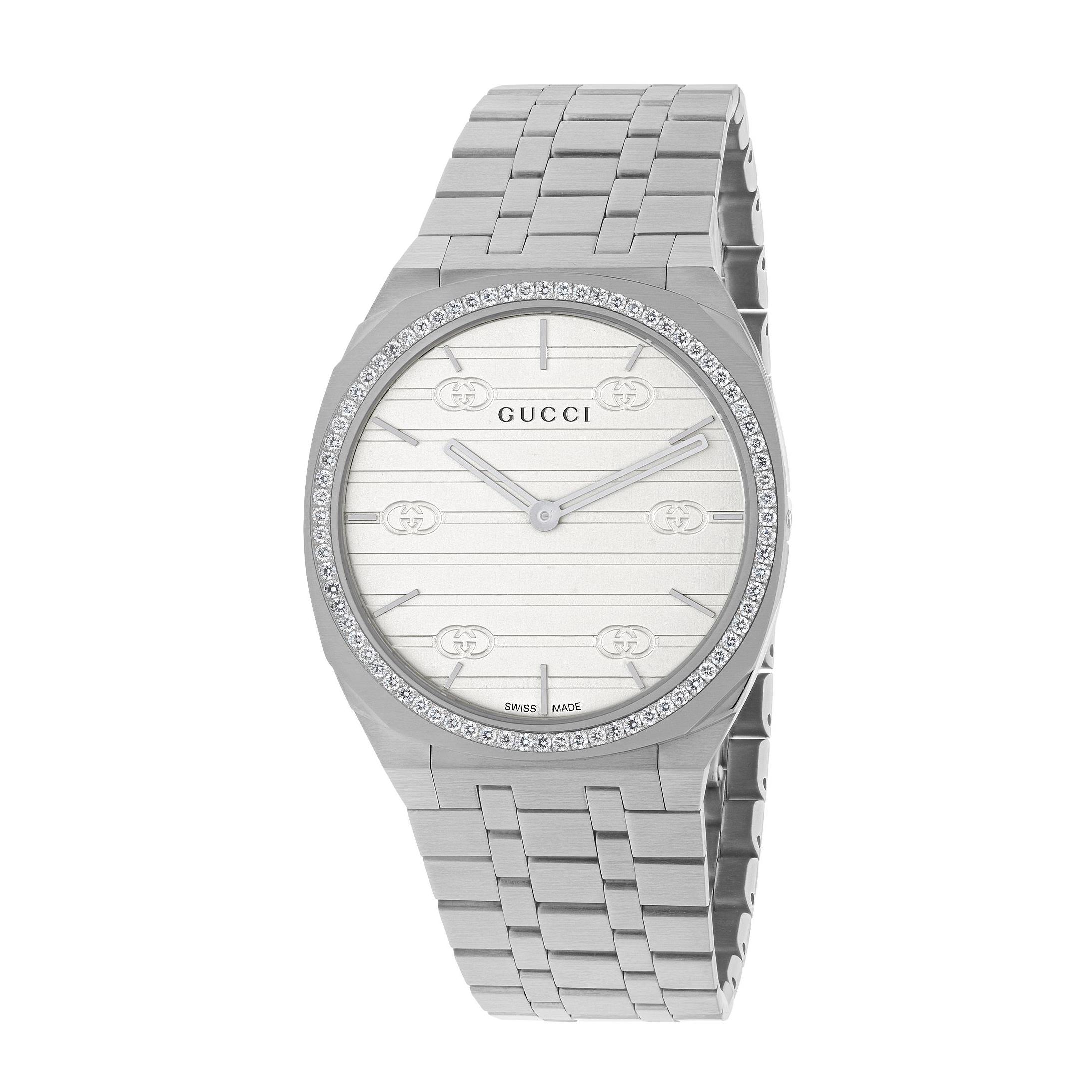 Orologio Gucci 25H 34 Diamonds watch sconto discount diamonds diamanti
