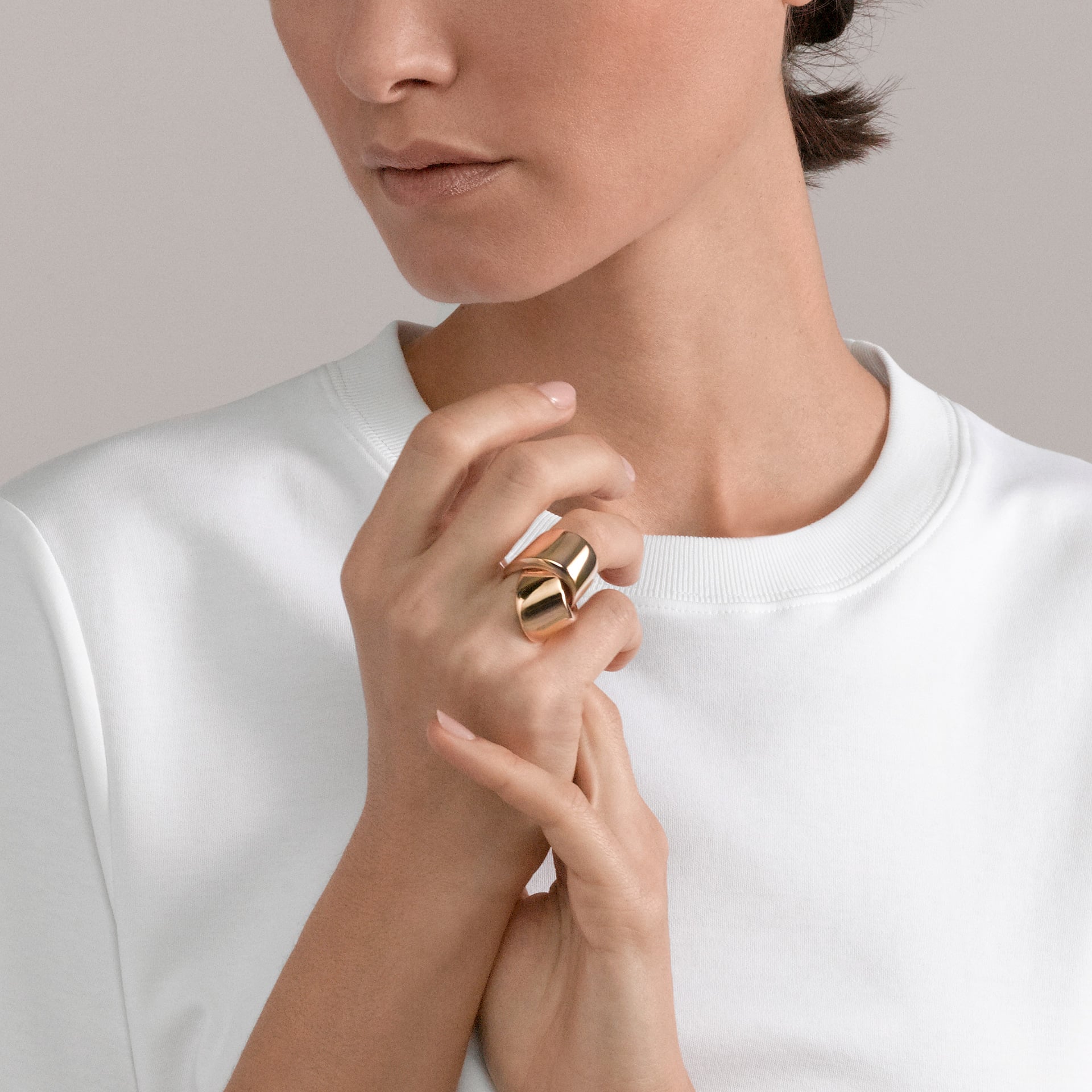 VHERNIER ANELLO ORO ROSA ABBRACCIO EMBRACE ROSE GOLD RING sconto discount