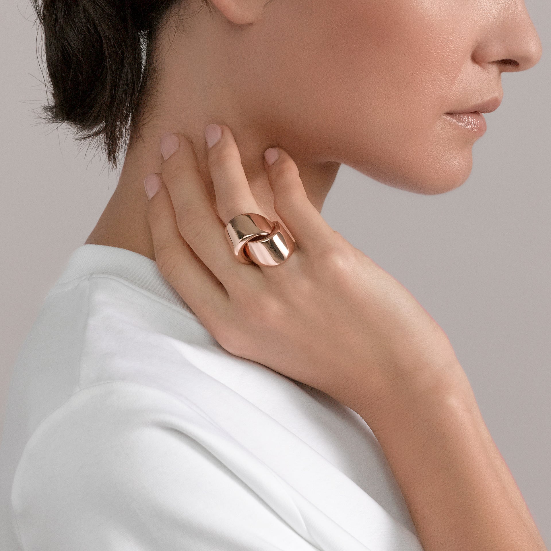 VHERNIER ANELLO ORO ROSA ABBRACCIO EMBRACE ROSE GOLD RING sconto discount