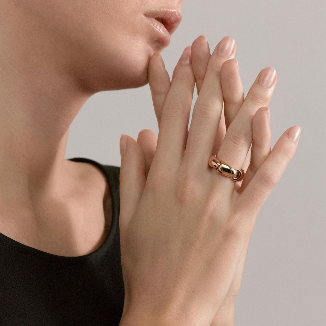 VHERNIER ANELLO ORO ROSA CALLA - immagine 2