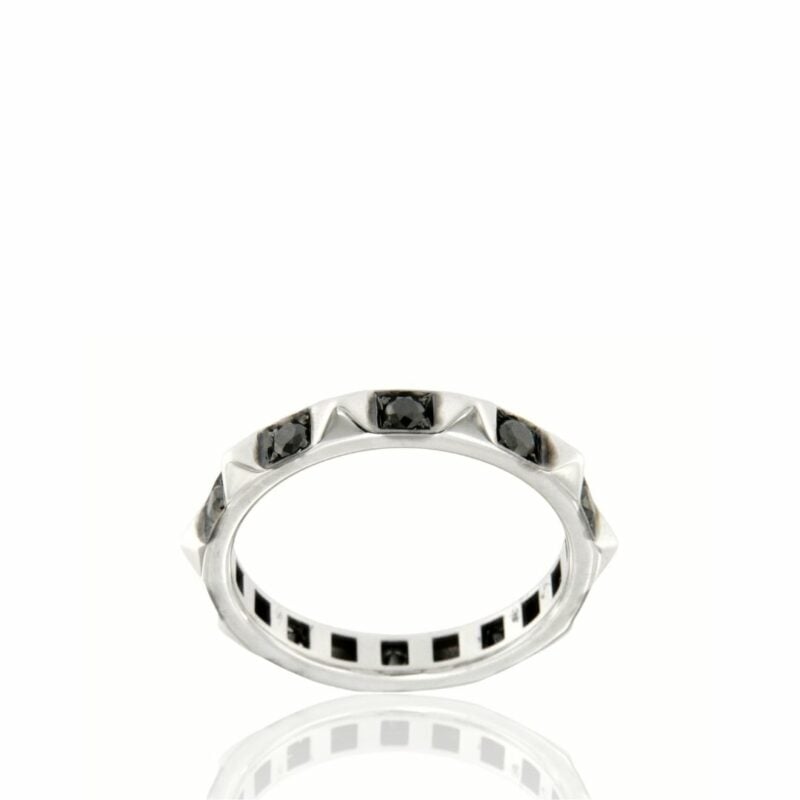 Giò ring White gold black diamonds and studs anello borchie e diamanti neri sconto discount