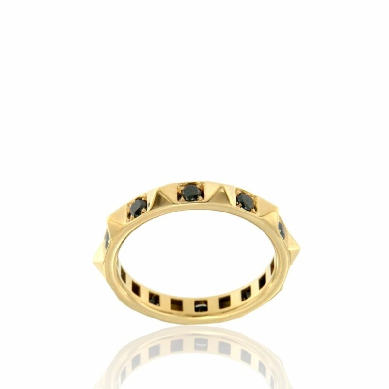 Anello Giò Oro Rosa Diamanti neri e borchie Giò ring Rose Gold Black diamonds and studs sconto discount