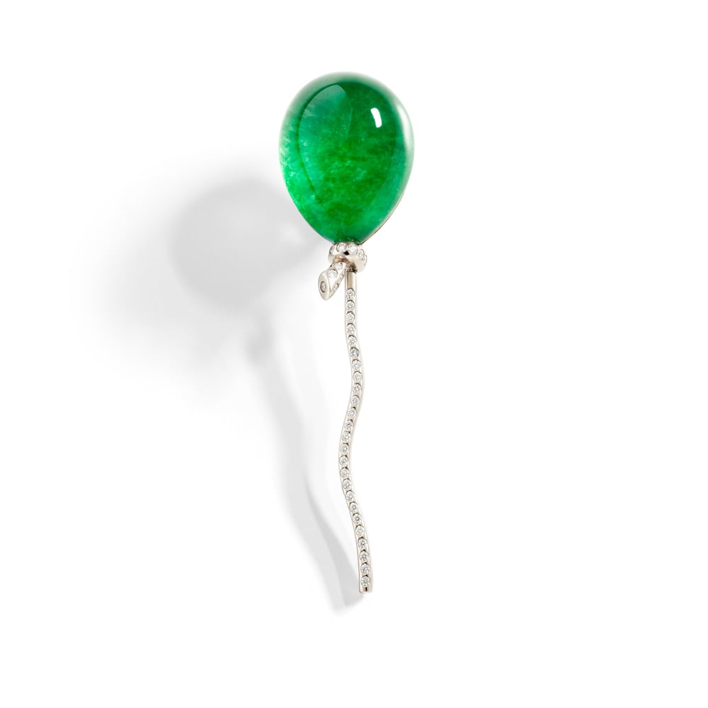 VHERNIER MonoOrecchino Grande Palloncino Cristallo Giada