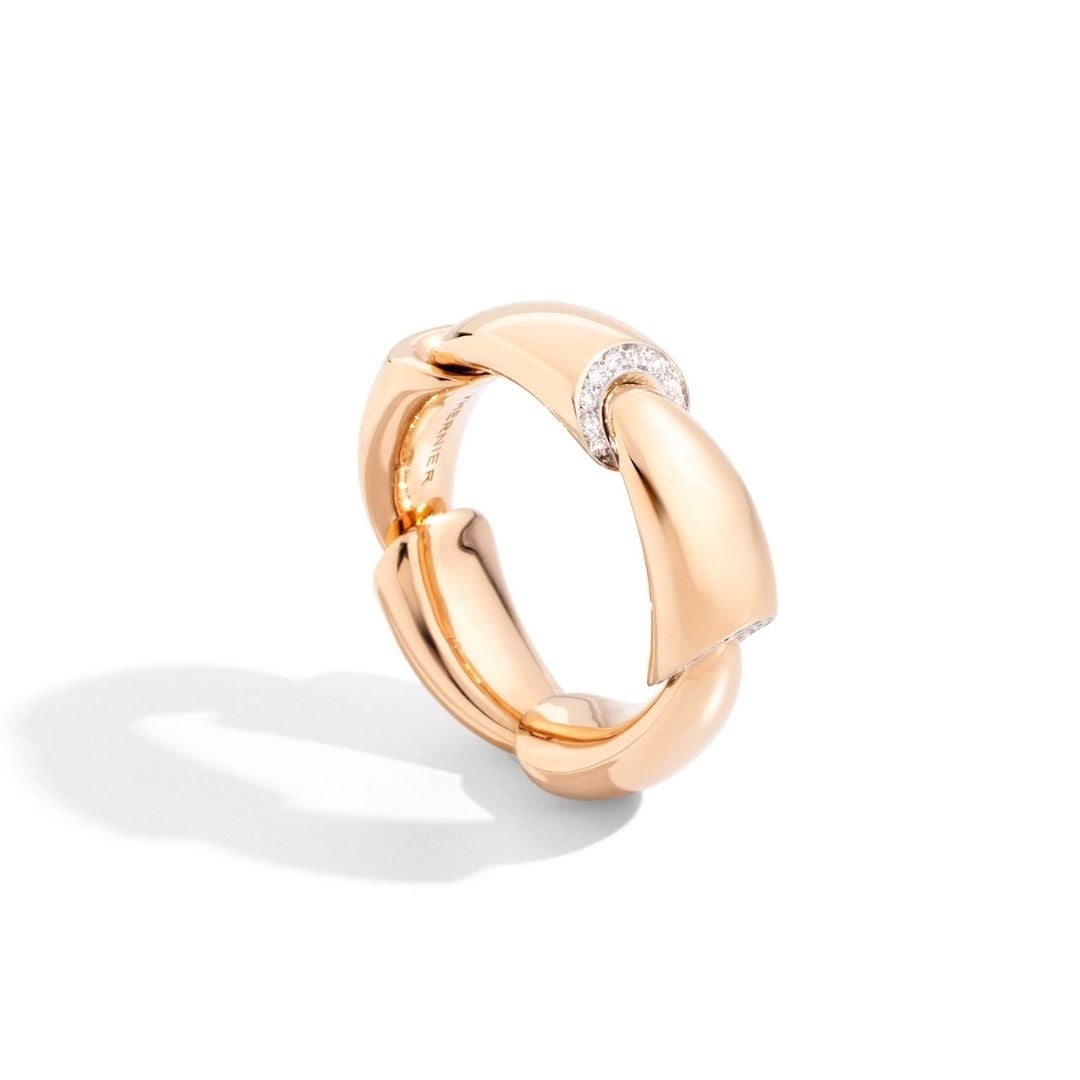 VHERNIER ANELLO ORO ROSA CALLA PINK GOLD RING diamonds sconto discount
