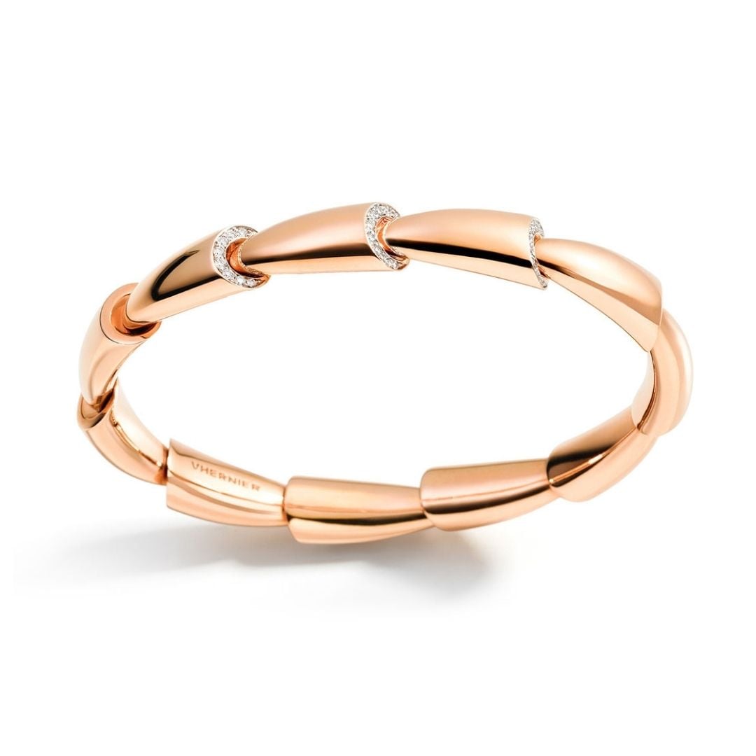 VHERNIER Bracciale Calla Oro Rosa MIDI bracelet diamonds sconto discount