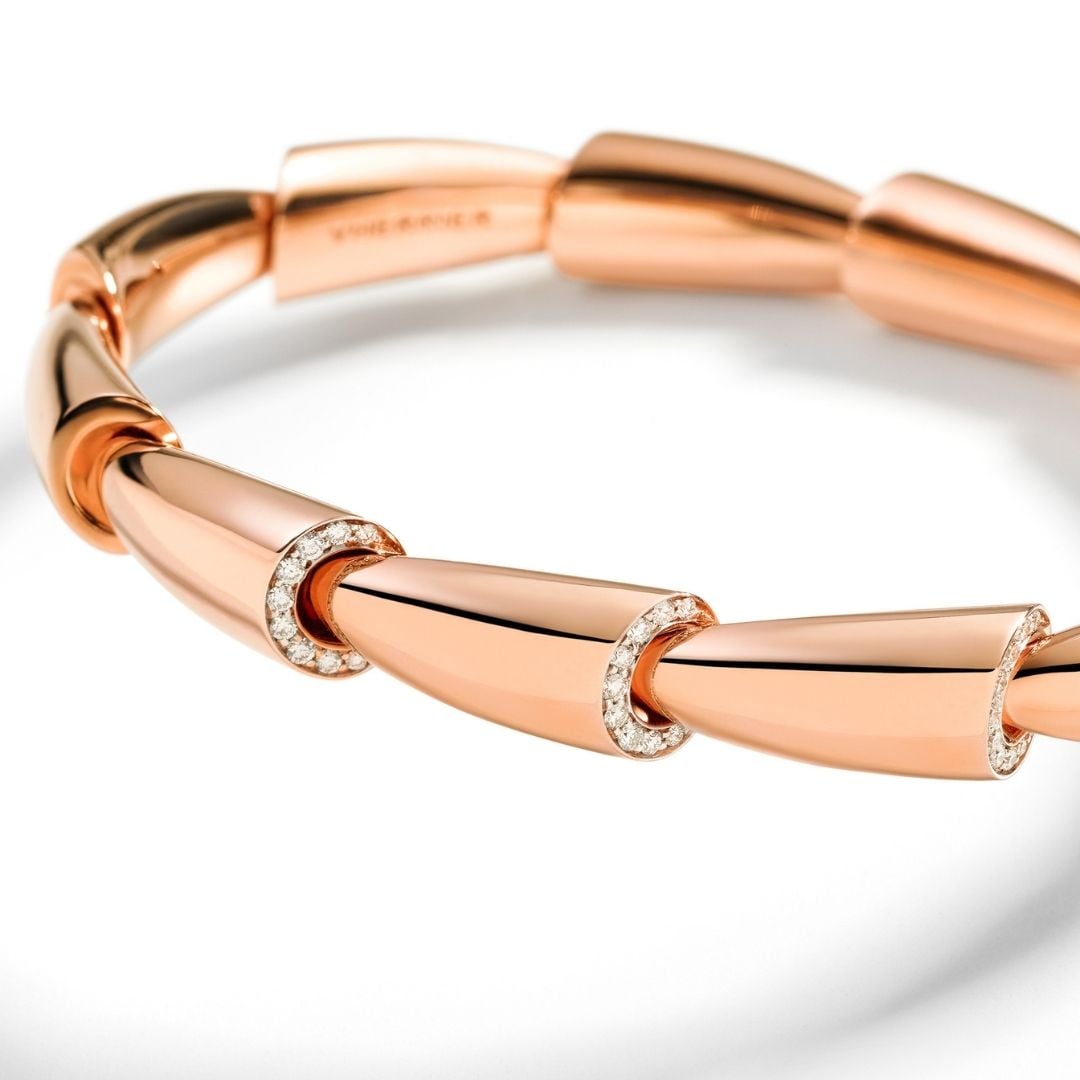 VHERNIER Bracciale Calla Oro Rosa MIDI bracelet diamonds sconto discount