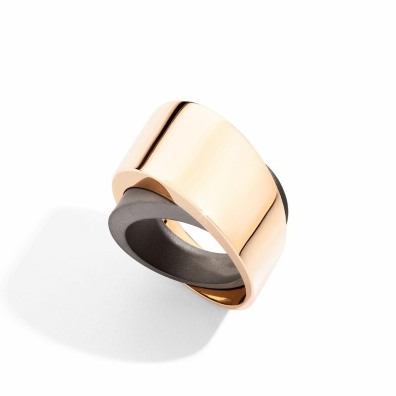 VHERNIER ANELLO ORO ROSA E TITANIO Tourbillon ring sconto discount