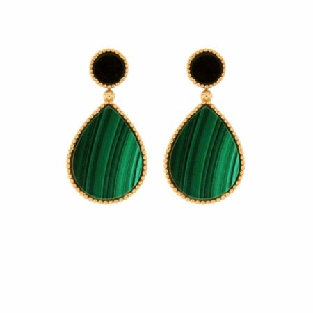 Orecchini Bollicine Oro rosa e Onice e Malachite onix earrings sconto discount