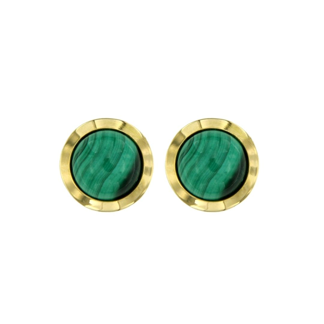 Orecchini Tubogas Argento oro e malachite