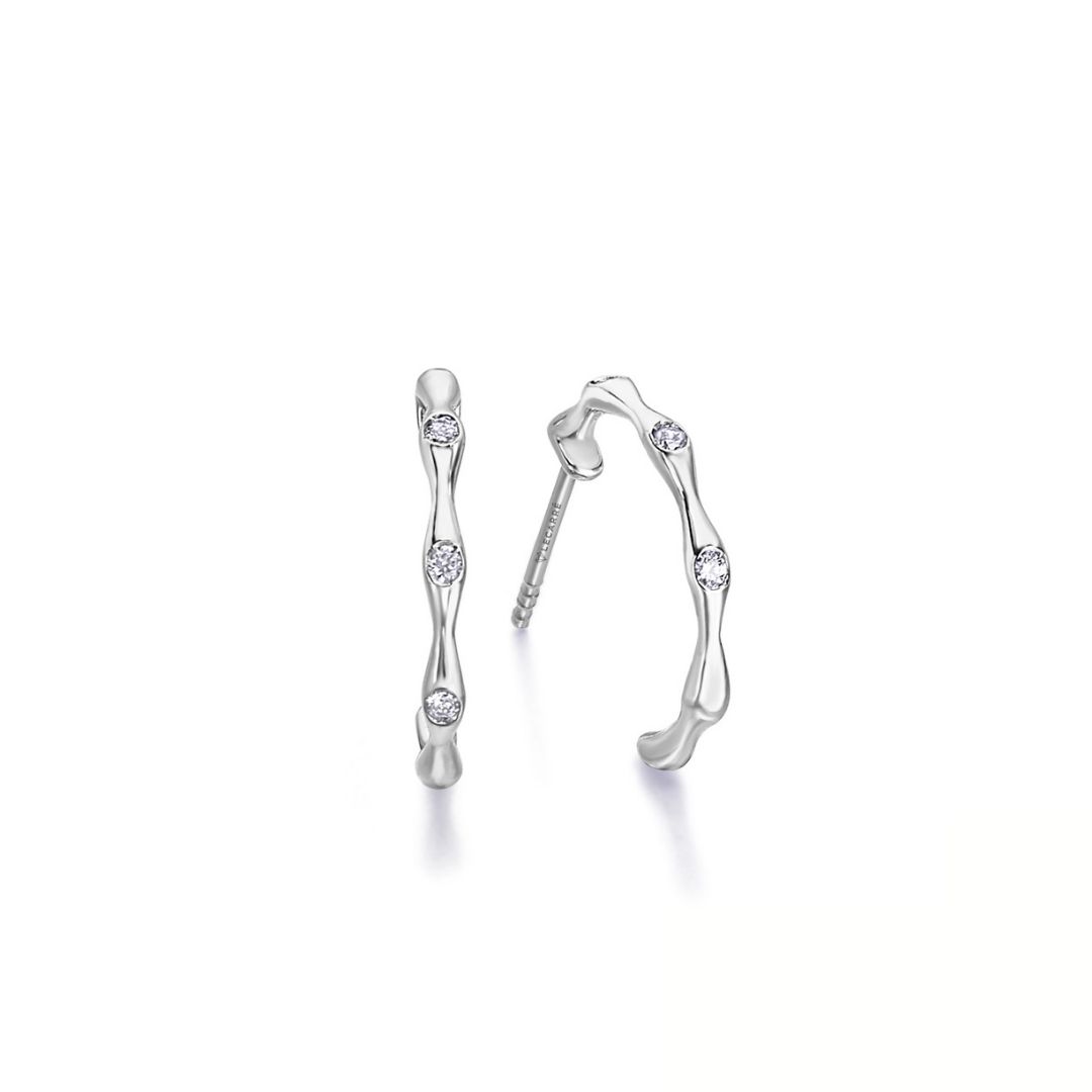 Le Carrè Orecchini Bamboo in oro bianco e diamanti