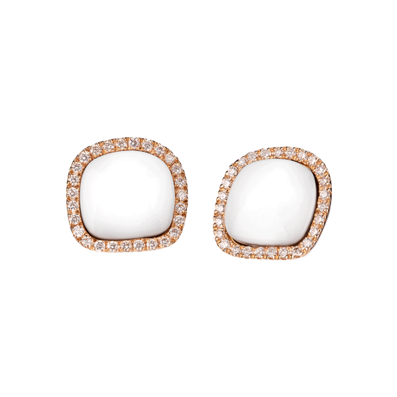 Orecchini a lobo Enchanté in oro rosa 18Kt, diamanti e kogolong EARRINGS DIAMOND SCONTO DISCOUNT