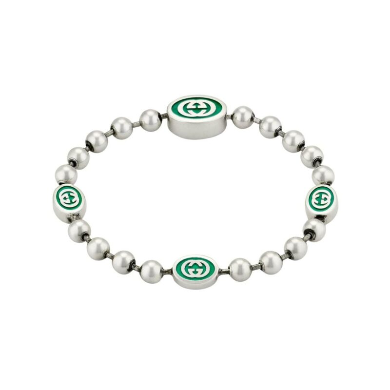 GUCCI Bracciale Interlocking G con catena boule bracelet sconto discount