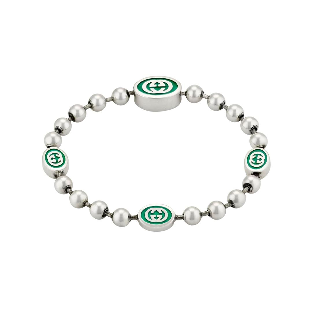 GUCCI Bracciale Interlocking G con catena boule bracelet sconto discount