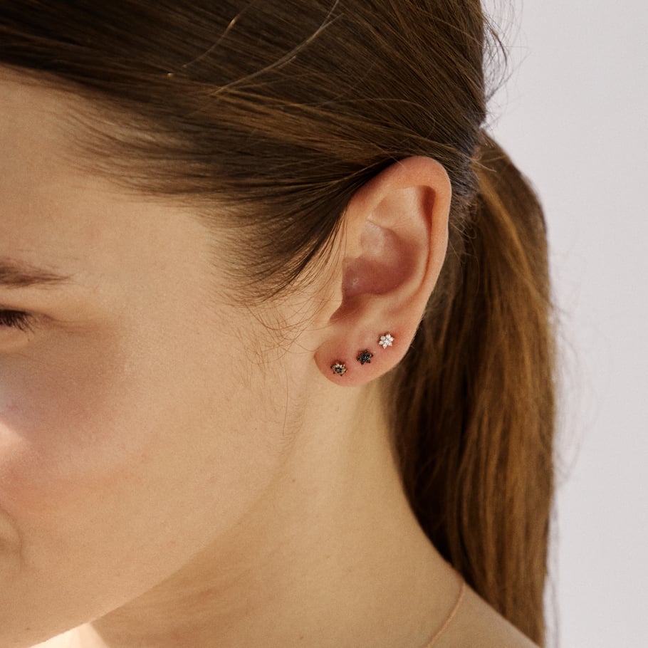 Le Carrè MINI ORECCHINI ROSELLINE IN ORO CON DIAMANTI - immagine 2