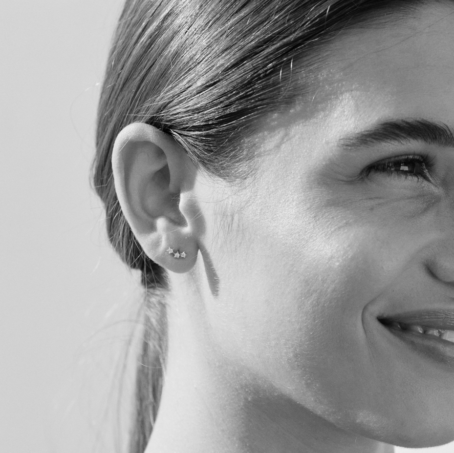 ORECCHINI Le Carrè ORO BIANCO STELLE DI DIAMANTI - immagine 2