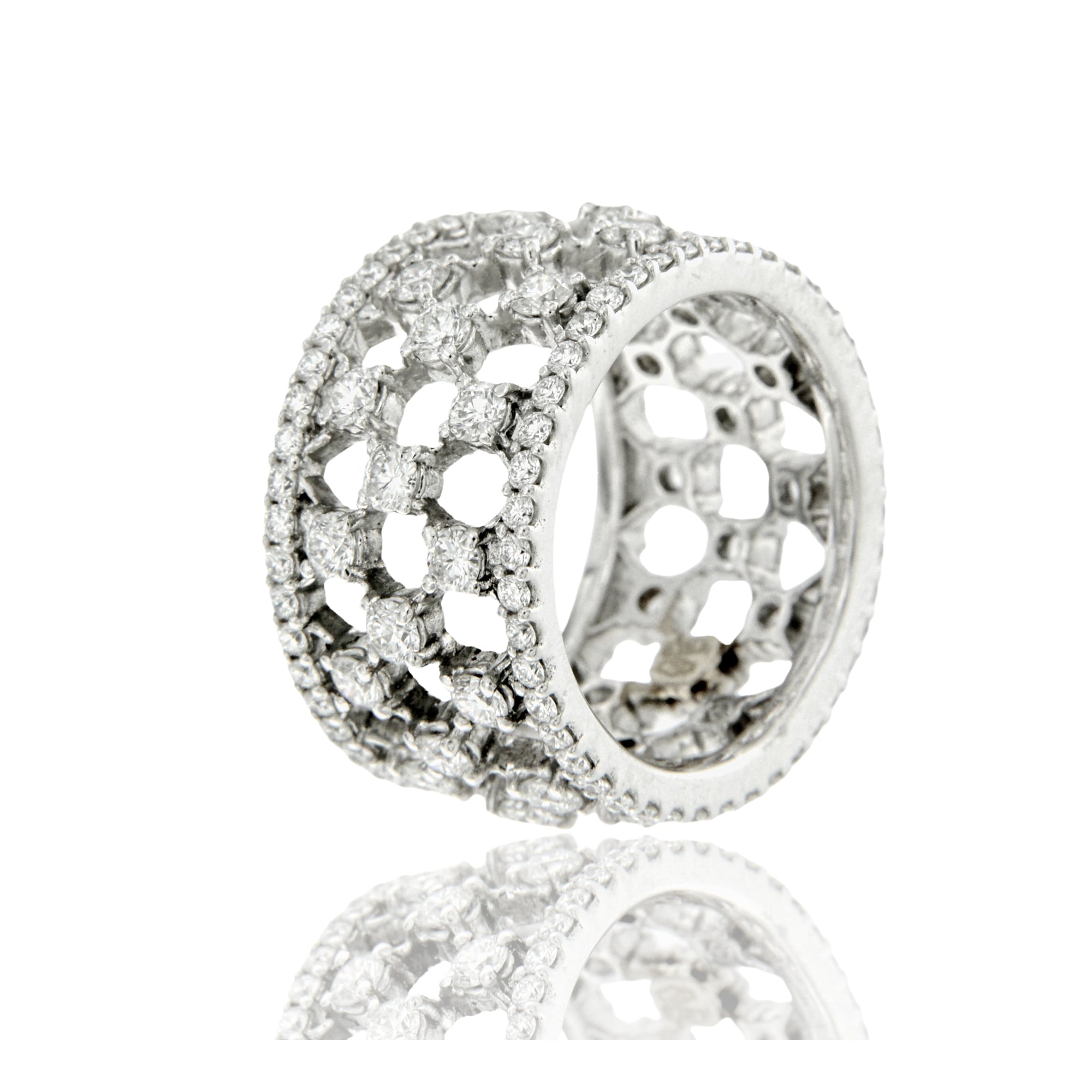 Anello merletti oro bianco e diamanti