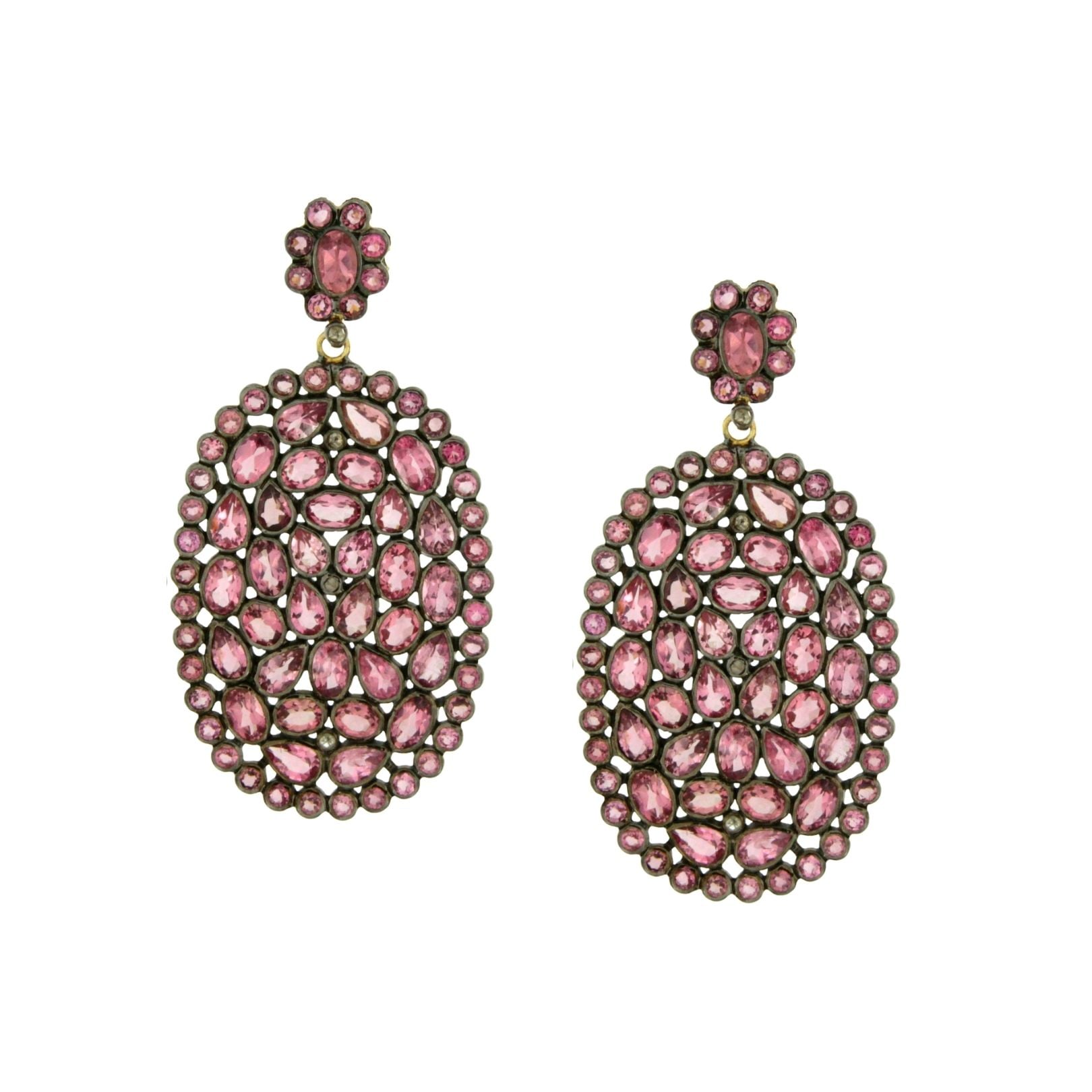 Oval earrings Oriental Pink Sapphires
