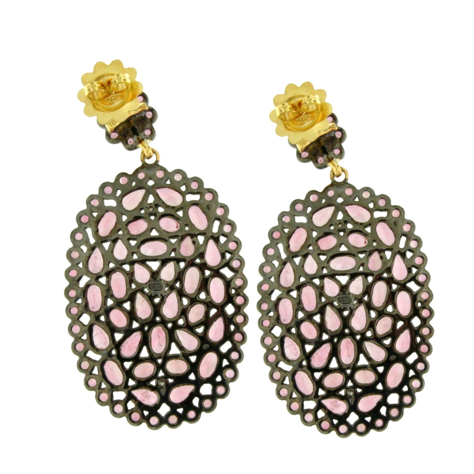 Oval earrings Oriental Pink Sapphires - Image 2