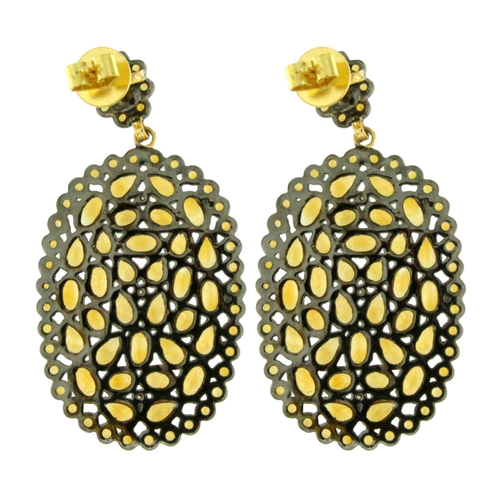 Orecchini ovali Oriental quarzi citrino naturali - immagine 2