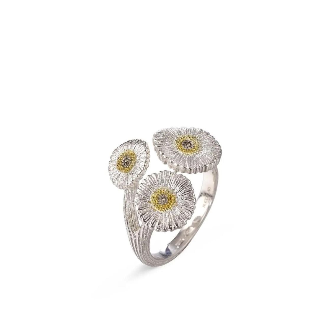 Buccellati Anello 3 margherite diamonds