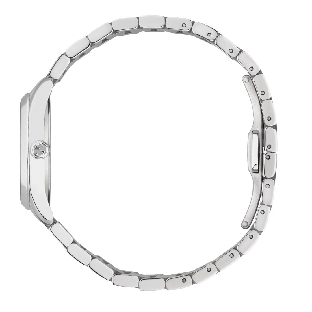 Orologio Gucci G-Timeless 27mm quadrante madreperla rosa con motivo testa di felino - immagine 4