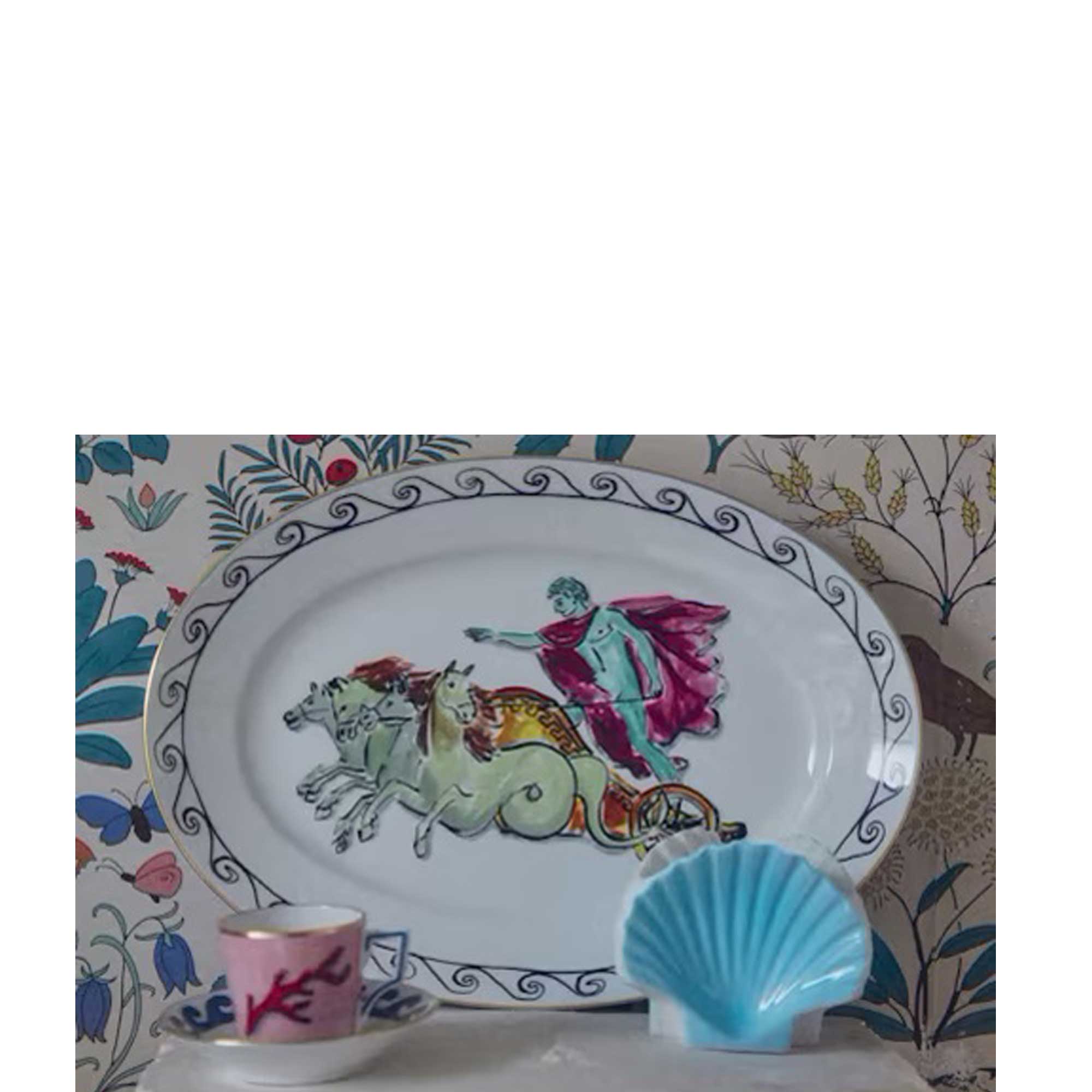 VASSOIO OVALE NETTUNO CHARIOT WHITE - immagine 2