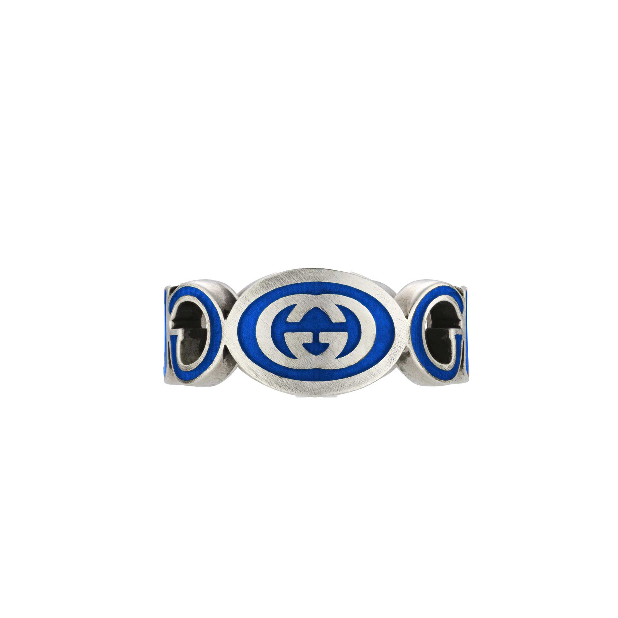 ANELLO INCROCIO GG SMALTO BLU - immagine 2