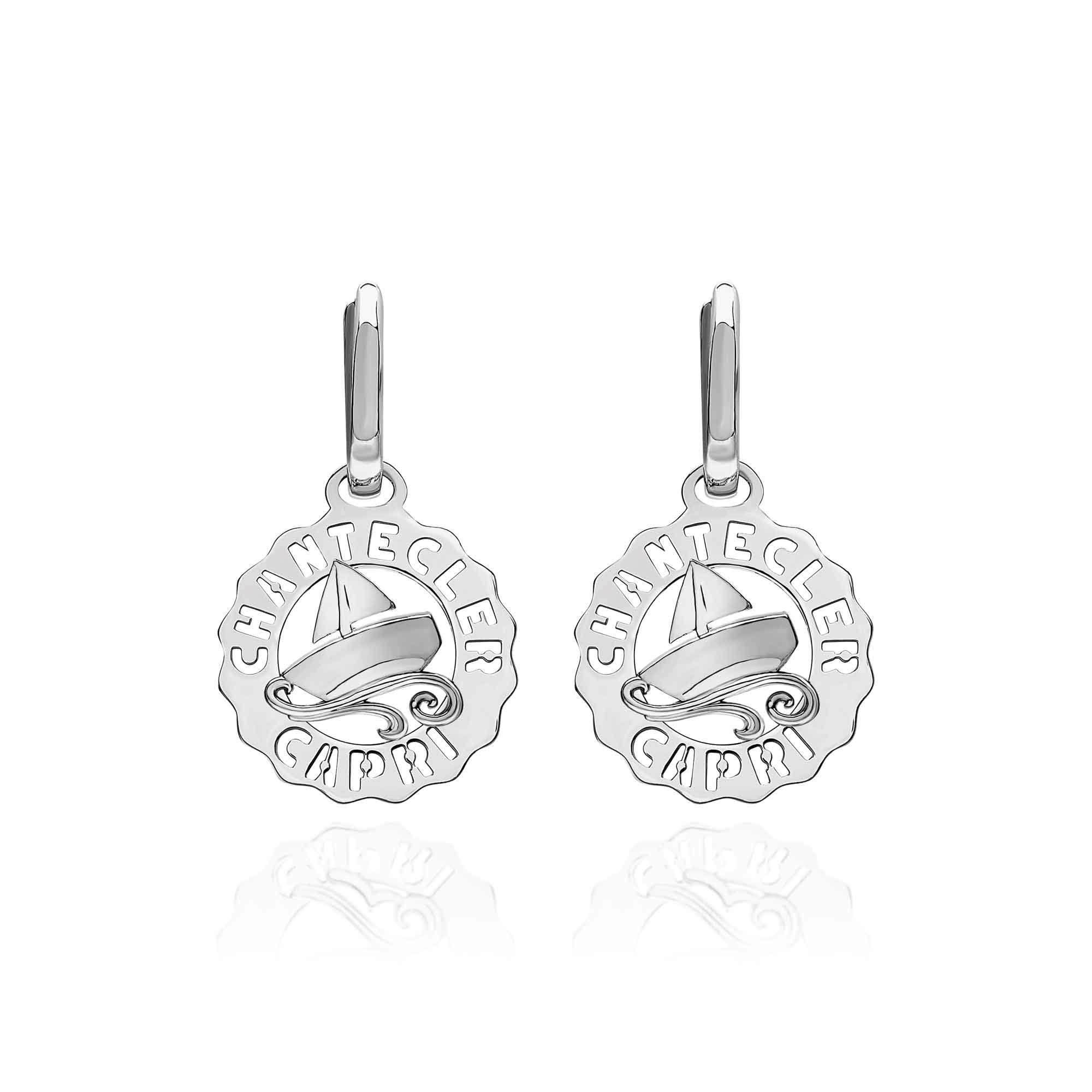 Orecchini logo barchetta mini in argento