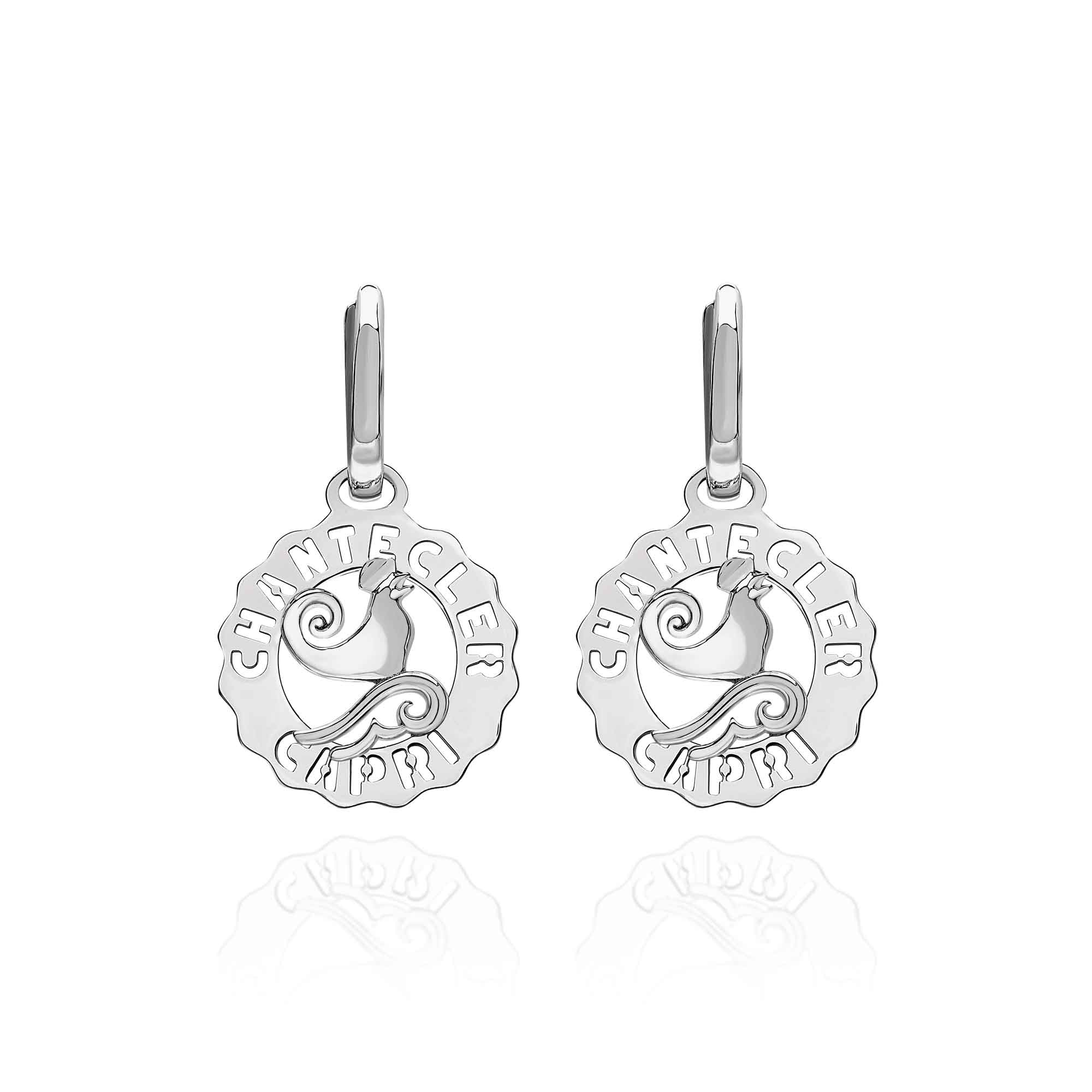 Orecchini logo gallo mini in argento