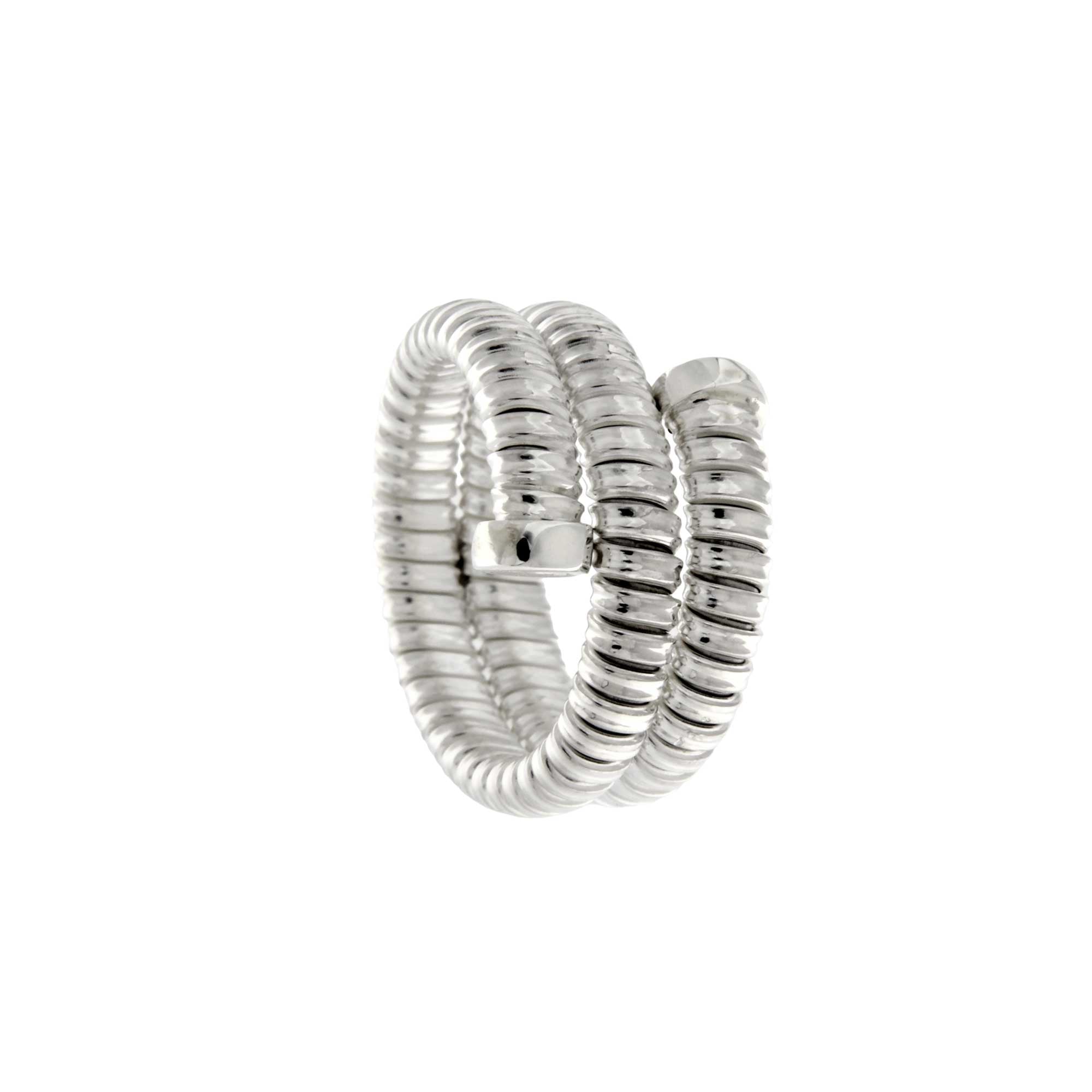 Anello tubogas 2 giri in argento - immagine 2