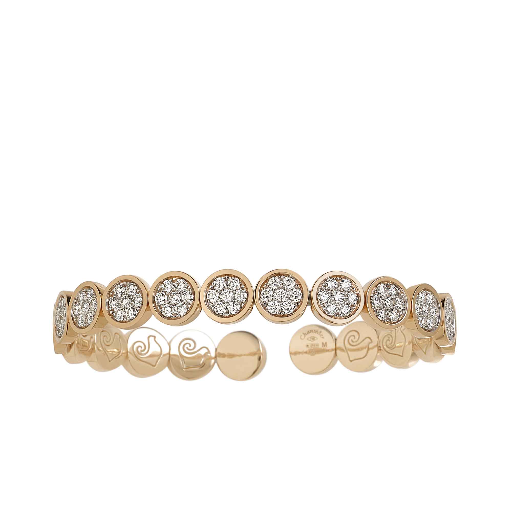 pink gold and full pavè diamonds paillettes bracelet